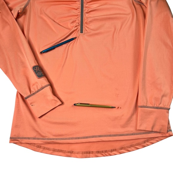 HARLEY DAVIDSON Performance Long Sleeve Half Zip Shirt Top Orange Women's XL - Picture 14 of 16